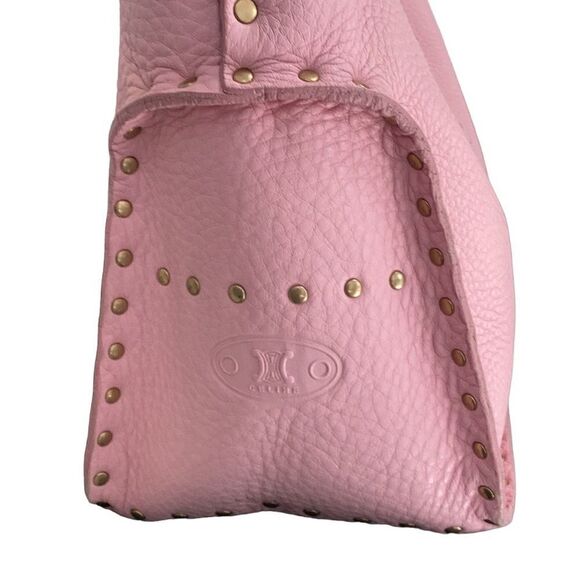 AUTHENTIC CELINE PINK LEATHER BOOGIE TOTE SATCHEL BAG GROMMET EMBELLISHED - Picture 9 of 14